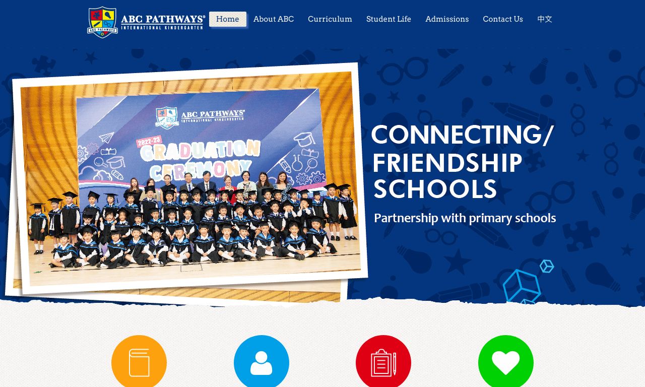 Screenshot of the Home Page of ABC PATHWAYS INTERNATIONAL KINDERGARTEN